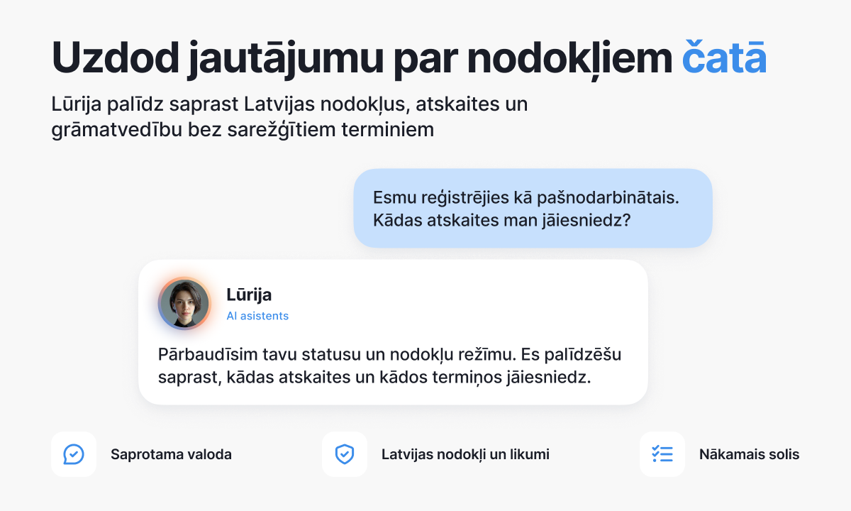 Tavs mākslīgā intelekta asistents nodokļu un grāmatvedības jautājumos